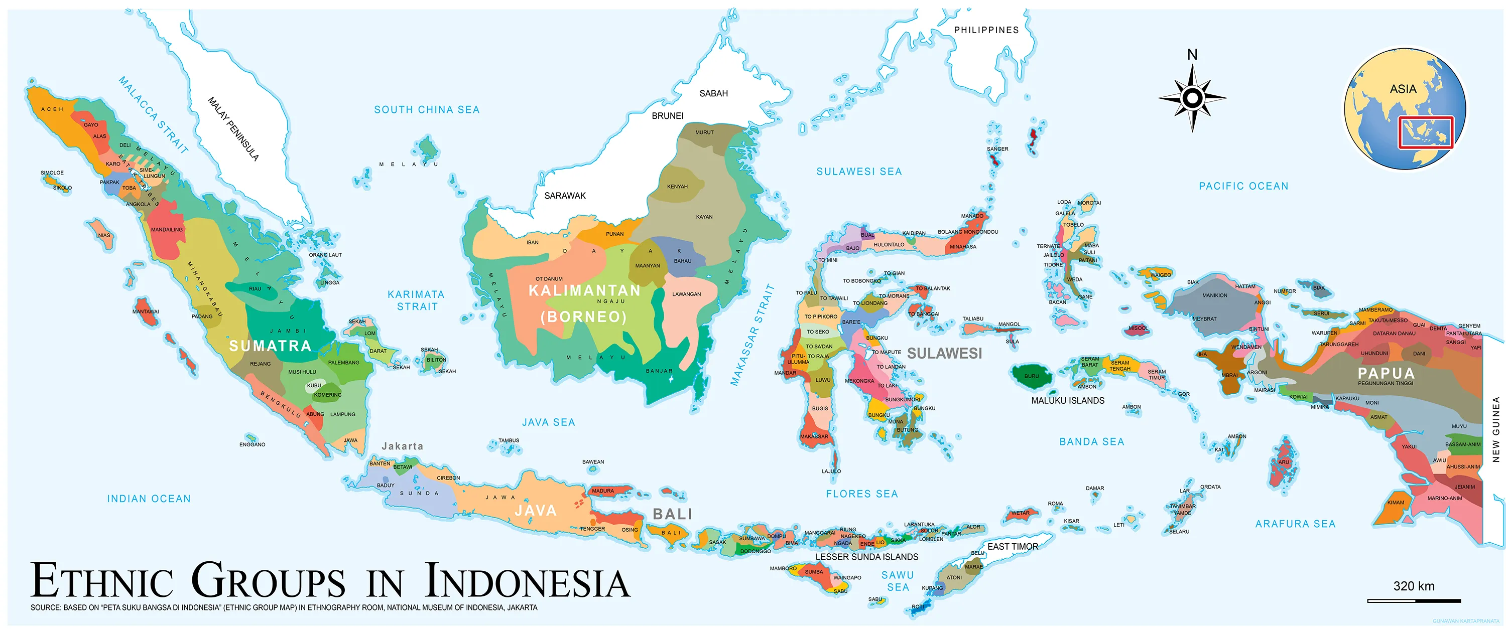 Indonesia Ethnic Groups Map English